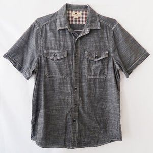 Woolrich Mens Gray Short Sleeve Button Up Shirt